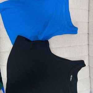 Wildflowers Blue and Black Crop Tops